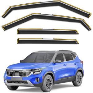 in-Channel Rain Guards Fit for Kia Seltos 2021 2022 2023 2024 2025 2026, Window Rain Guards Visors Vent Visors Window Deflector Vent Shades Car Accessories -4 pcs