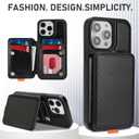 GUERNICA for iPhone 15 Pro Max (6.7") Wallet Case with Card Holder, RFID Blocking for Women Men, Kickstand Shockproof Phone Case for Apple 15 Pro Max, A - Black