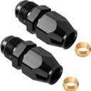 EVIL ENERGY 8AN Male to 1/2" Hardline Compression Fitting Adapter Aluminum Black 2PCS