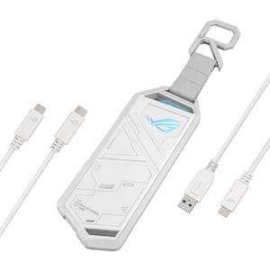 ASUS ROG Strix Arion White M.2 NVMe SSD Enclosure-USB3.2 Gen 2x1 Type-C (10Gbps), Dual USB-C to C & USB-C to A, Screwdriver-Free, Thermal Pads Included, Fits PCIe 2280/2260/2242/2230 M Key/B+M Key