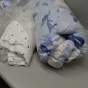 Erosebridal Blue Bow 7-Piece Bedding Set Twin Size Teen Girl Coquette Bow Comforter Set with Sheets Modern Trendy Cute Bowknot Bed in A Bag for Preppy Princess Fashion Bowknot Quilt Duvet Bed Sets