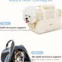 ONECUTE Dog Purse Carrier for Small Dogs Rabbit cat with Large Pockets, Cotton Bag, Dog Carrier Soft Sided, Collapsible Travel Puppy Carrier (Beige Breathable, 17.0" L x 7.5" W x 12.0" H)