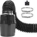 VIWINVELA 3 IN 1 Black Indoor Dryer Vent Kit with Black Hose - Inside Dryer Vent Filter Bucket Box - Dryer Lint Trap Lint Catcher for Electric Dryer
