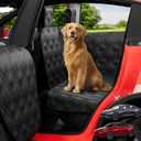 Dog Car Seat Cover for Back Seat Compatible with Tesla Model Y  Hard Bottom Pet Travel Hammock with Seat Extender, Waterproof Backseat Dog Cover with Door & Headrest Protectors