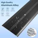 2 Pack Aluminum Door Threshold, 36"L x 2.4"W Metal Floor Transition Strip for Doorways, Threshold Strip for Exterior & Interior Doors Flooring Gaps, Doorway Protector and Decor (Black)