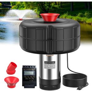 Pond Fountain Pump for Outdoor Pond 1HP 750W 15000 GPH Submersible, 360 Circulation & Oxygenation, Dual Spray, Garden, Backyard, Fish Pond, Irrigation