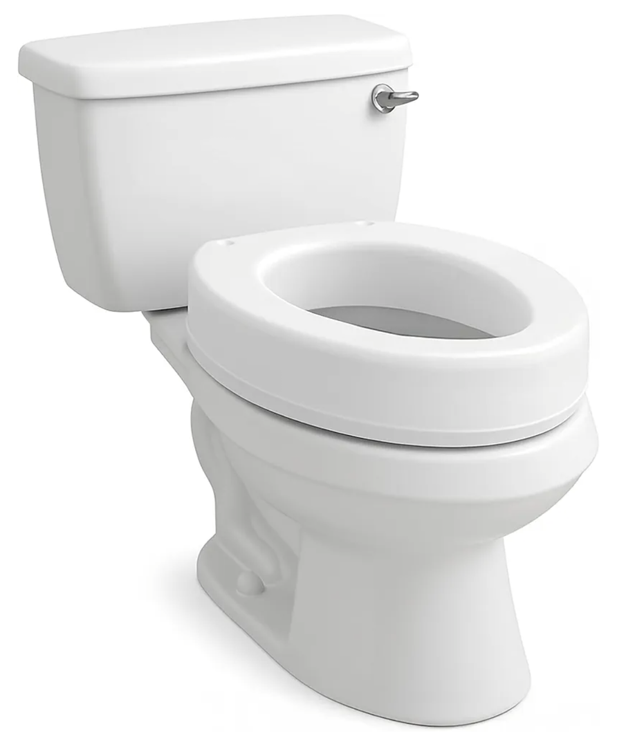 Carex Toilet Seat Riser, Elongated Raised Toilet Seat Adds 3.5 inches to Toilet Height, for Assistance Bending or Sitting, 300 Pound Weight Capacity Toilet Riser