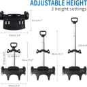 Backpack Trolley, Wheeled Cart Aluminum Alloy, Folding Trolley Cart for Schoolbag, 6 Wheels Luggage Cart