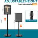 USCNC Sign Holder Stand 8.5x11 inch - Adjustable Floor Standing Sign Holder -Snap open frame,360 Rotation for Malls,Schools,Restaurants (Black 4 Pack)