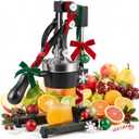 CO-Z Manual Citrus Juicer, Commercial Grade Cast Iron Orange Juicer, Professional Heavy Duty Juice Press with Removable Strainer, Manual Juice Extractor for Orange Lemon Pomegranate Citrus, Black