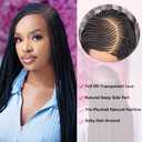 DOSAY 36" Braided Wigs for Black Women Full Lace Front Box Braids Wig with Baby Hair Knotless Cornrow Box Braids Wig Natural Deep Side Part Goddess Synthetic Braided Wig for Daily Use