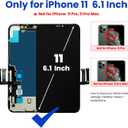 for iPhone 11 Screen Replacement 6.1, 3D Touch LCD Display Repair kit, Digitizer Assembly with Tools Set, Tempered Glass, Waterproof Frame Adhesive