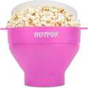 The Original Hotpop Microwave Popcorn Popper, Silicone Popcorn Maker, Collapsible Bowl BPA-Free and Dishwasher Safe- 20 Colors (Pink)
