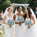 ASTRYAS 8Pcs Artificial Peonies Blue Silk Peonies Faux Flower Bouquet Fake Blue Peonies Artificial Flowers Table Centerpieces for Bridal Wedding Home Party Office Decoration Bulk (8pcs White Peony Mixed)