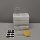 D2scrma 37oz Airtight Glass Square Storage Canister with Bamboo Lid Set of 4 (1100ml) Container Stackable Jar, Kitchen Canister for Pantry Noodles, Flour and Coffee beans (with Black Lable)