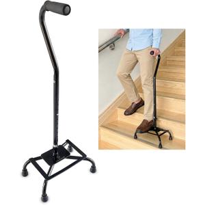 Stair Assist Cane with 500 lbs Heavy Duty Platform - Mobility Aid for Seniors & Post-Op Recovery, Black, Standard