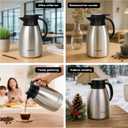 Thermal Coffee Carafe, 2L/68 Oz Stainless Steel Vacuum Insulated Thermoses, Double-Wall Design, 24-Hour Hot & Cold, Leak-Proof, Portable for Travel,Camping,Office