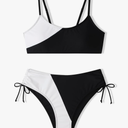 Girls Swimsuits Bikini Set 2 Pieces Color Block Bikini with Adjustable Shoulder Strap Girls Bathing Suit 9-10 Y