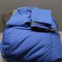 Bare Home Reversible Bed-in-A-Bag Comforter & Sheet Set - Twin Extra Long - Down Alternative - Soft - Bedding Set (Twin XL, Medium Blue/Grey, Medium Blue