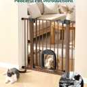 Babelio Dog Gate with Adjustable Cat Door, CatPrivilege III, 29-43"