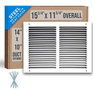 Steel Return Air Grill,Return Air Vent Cover (Duct Opening) Cold Air Return Vent Cover for Wall or Ceiling (14"W x 10"H Duct Opening)
