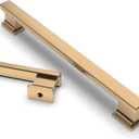 Asidrama 10 Pack 7 Inch(177mm) Hole Centers Champagne Bronze Kitchen Cabinet Handles, Brushed Brass Cabinet Pulls Kitchen Cabinet Hardware for Cupboard Gold Drawer Pulls