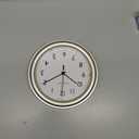 Presentime & Co. 8.5" Modern Farmhouse Essential Wall Clock, Silent Non Ticking, Morning Silver Color. (Wall Clock for Office, Home, Bathroom, Kitchen, Bedroom, and School)