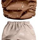 Mama Koala 3.0 Pocket Cloth Diapers for Babies with AWJ Lining, 2 Pack with 6 4-Layer Natural Cloth Diaper Inserts - Reusable and Washable Pocket Diapers