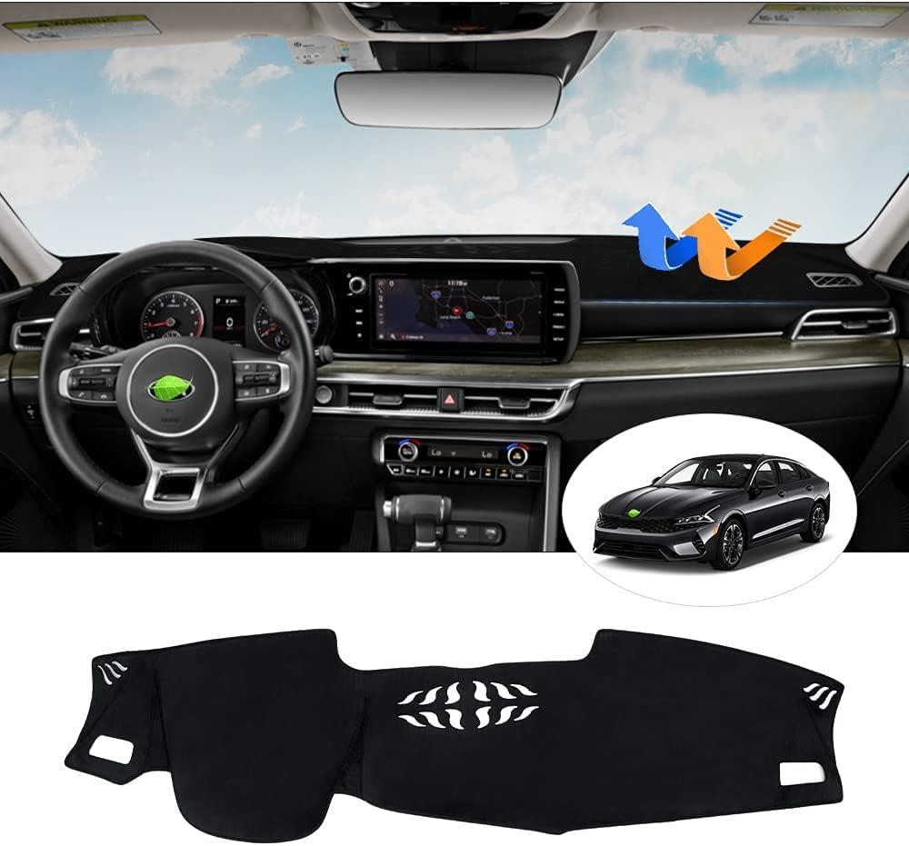 Autorder Dashboard Cover Mat for Kia K5 2021 2022 2023 2024 Accessories Dash Cover Flannel Dash Mat Sunshade Glare UV Rays Protector (Without HUD)