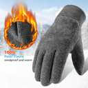 5 x OZERO Winter Gloves Men Women: Touchscreen Thermal Polar Fleece Warm Glove for Running Driving Bike Cycling Black/Blue/Gray (Small, Gray(touching Fingertips))