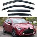 KPY Window Visor Compatible with Toyota Yaris iA & Scion iA Hatchback 2016-2020, 4PC Rain Guard Side Window Vent Deflectors Tape-On Mugen Style, 2016 2017 2018 2019 2020
