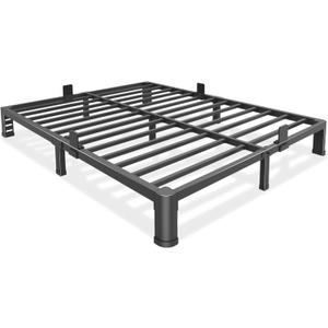 6 Inch Low Bed Frame King with Round Corner Legs,3500 LBS Heavy Duty Low Profile King Size Bed Frame Metal Platform, No Box Spring Needed, Easy Assembly, Noise-Free, Headboard Compatible,Black