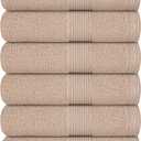 Belizzi Home Ultra Soft 6-Piece Hand Towel Set 16x28-100% Ringspun Cotton - Durable & Highly Absorbent Hand Towels - Ideal for use in Bathroom, Kitchen, Gym, Spa & General Cleaning - Tan