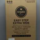 Regalo Safety 29-49" Easy Step Extra Wide Baby Gate for Doorways & Bottom of Stairs, Pressure Mounted Safety Gate with Door for Babies, Toddlers & Pets, White