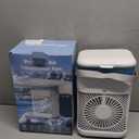 Portable Air Conditioner, Personal Evaporative Cooler with 3-Speed Cooling Fan, 1L Water Tank, 2-Mist Humidifier, 7-Color LED Light, for Room, Bedroom, Office (White)