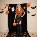 Halloween Shirts Spooky Season Shirt Women Cute Ghost V Neck Shirt Fall Holiday Matching Tops (S)