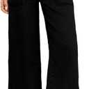 Astylish Wide Leg Jeans for Women Stretch High Wasited Baggy Trendy Denim Jean Ruffle Hem Pants, Size 4