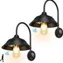 2 Pack Solar Barn Light, Solar Wall Sconce Light Outdoor with 3 Lighting Modes & Motion Sensor, Waterproof Farmhouse Light Outdoor for Chicken Coop Garage Shed