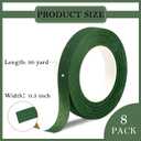 COIDEA 8 Rolls Floral Tape, 1/2" Wide Flower Tape, Dark Green Floral Tape for Fresh Flowers, Adhesive Florist Tape for Floral Crafts, Bouquet Floral Arranging Stem Wrapping, Wedding Bouquet, 30Yard
