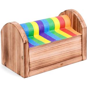 Masking Tape Dispenser - Wood Craft Tape Dispenser for Kids, Multi Tape Dispenser Multi Roll Tape Holder Tape Cutter for Gift Wrapping, Gift for Children Office Home School (Sawtooth)