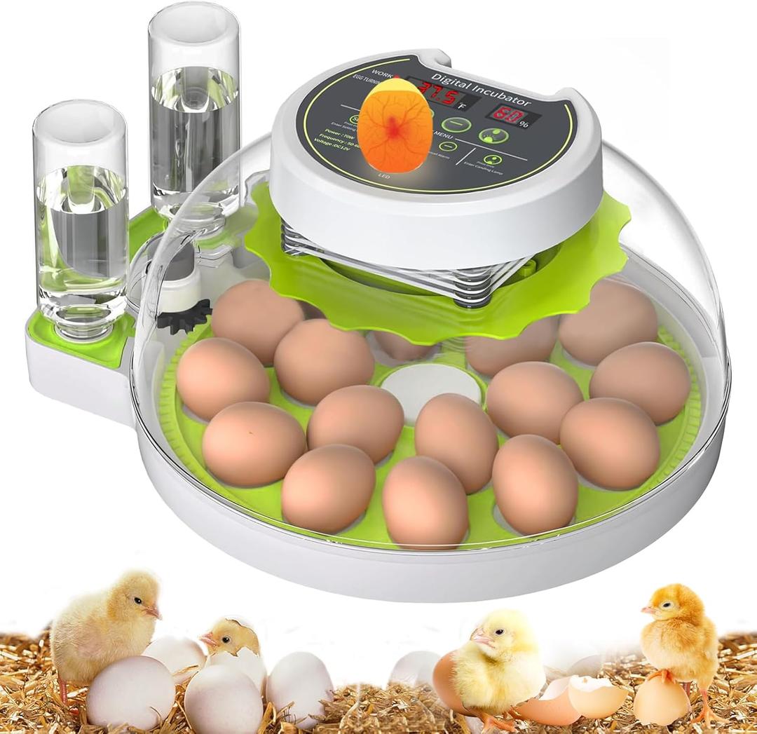 18 Egg Incubator for Hatching Eggs With Automatic Turner and Humidity Control, Quail Egg Hatching Incubator 360View, Suitable for Chicken Duck and Other Poultry