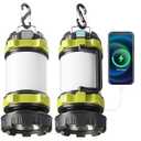 Camping Lantern, Rechargeable Flashlight & Emergency Light, 2Pack | 1000LM 6 Modes Battery Powered Lantern, 4000mAh Portable Camp Light for Outdoor Hiking, Hurricanes and Power Outages