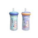 The First Years Bluey Insulated Straw Cup - Diswasher Safe Sippy Cups - Kids Water Bottles - 9 Oz - 2 Count - Ages 9 Months and Up