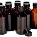 Vivaplex, 12, Amber, 2 oz Glass Bottles, with Lids