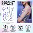 3 x Lightning Tattoo Stickers - 5 Sheets Temporary Makeup Stickers for Face and Body | Fake Tattoo Stickers for Halloween Party Favors, Cosplay and Photo Shoots