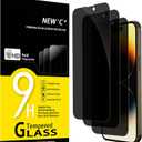 NEW'C 3 Pack Privacy for iPhone 14 Pro Max Screen Protector (6.7 inches), Anti-Spy Tempered Glass Film,Case Friendly Ultra Resistant, Balanced 28-Degree Privacy Angle-Easy installation tool included