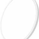24 Inch Large LED Flush Mount Ceiling Light, 50W,5480LM, 3000K/4000K/6000K CCT Selectable,White Round Flat Panel Low Profile Ceiling Light Fixtures for Hallway, Kitchen, Bedroom, Laundry Room, 24" 1PK