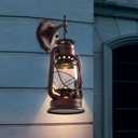 Rustic Wall Sconce Lantern Light, Vintage Wall Light Fixture with E26 Base,with Glass Shade, Waterproof Wall Mounted Lighting Fixture with Frosted Shade for Porch Garage Room W7 x H15