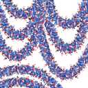 50FT Red White and Blue Garland,4th of July Patriotic Garland for Indoor Outdoor Party Celebration Holiday Independence Day Memorial Day 4th of July Red White and Blue Decorations