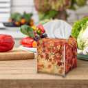 Maple Leaf Tissue Box Cover Square Facial Tissue Holder Storage for Bedroom Bathroom Night Stand Car Modern Home Decorative with Buttons Napkin Case Covers Thanksgiving Decor